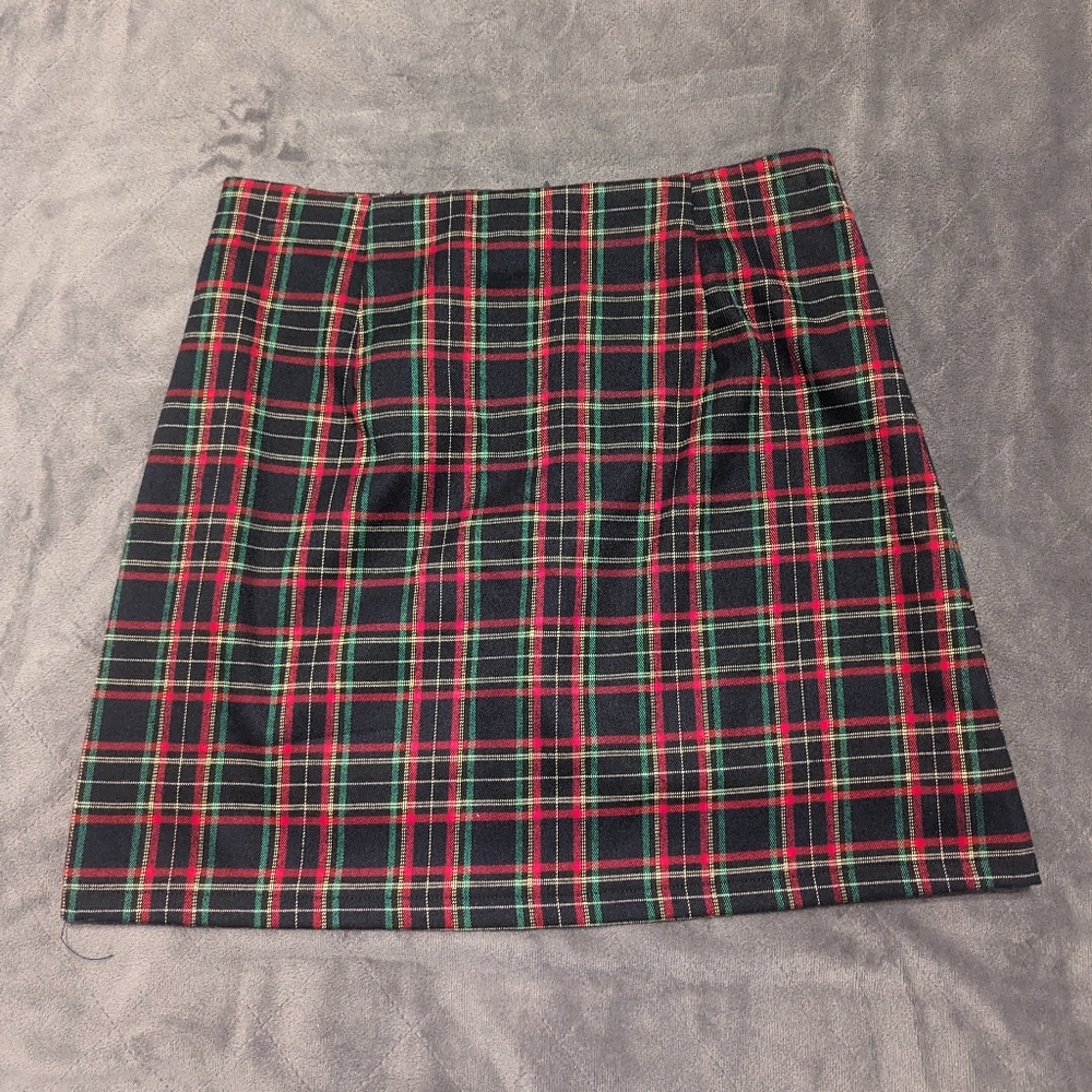 Pink Lily Plaid Mini Skirt, Small